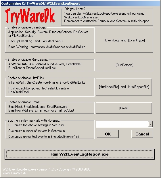W2kEventLogReport Screenshot